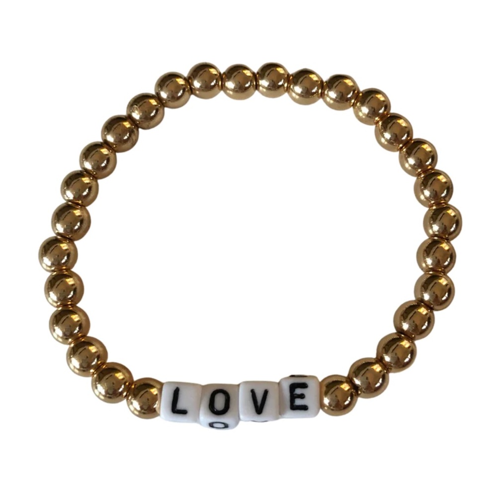 Shop LOVE Gold Hematite Beaded Bracelet